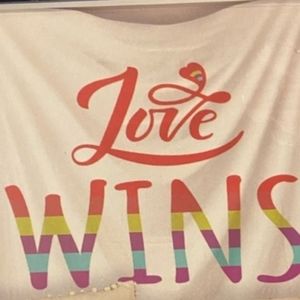 love wins pride tapestry... 50x60..pre owned